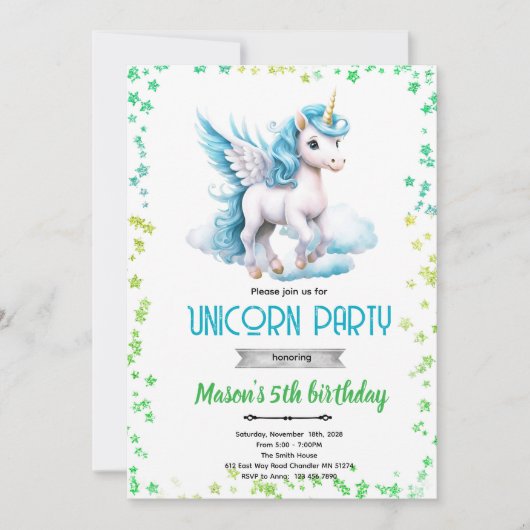 Invitation à une fête d'anniversaire de garçon lic (Devant)