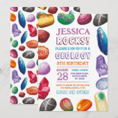 Invitation à une fête d'anniversaire de géologie R (Devant / Derrière)