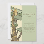 Invitation à une fête d'anniversaire de girafe mig (Devant)