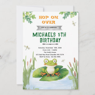 Invitation à une fête d'anniversaire de grenouille