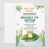 Invitation à une fête d'anniversaire de grenouille (Devant / Derrière)