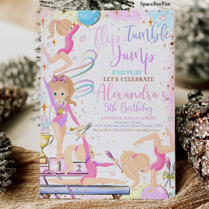 Invitation à une fête d'anniversaire de gymnastiqu