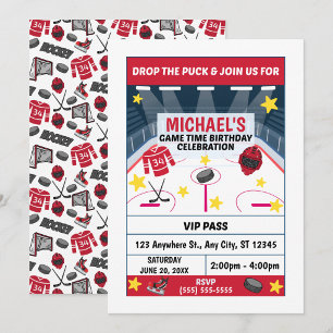 Invitation à une fête d'anniversaire de hockey