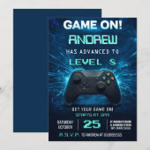 Invitation à une fête d'anniversaire de jeu vidéo  (Devant / Derrière)