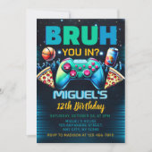 invitation à une fête d'anniversaire de jeu vidéo (Devant)