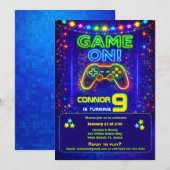 Invitation à une fête d'anniversaire de jeu vidéo  (Devant / Derrière)