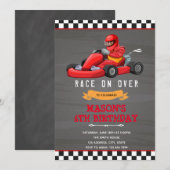 Invitation à une fête d'anniversaire de karting (Devant / Derrière)