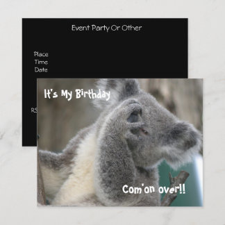 Invitation à une fête d'anniversaire de koala