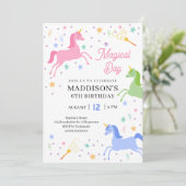 Invitation à une fête d'anniversaire de licorne (Debout devant)