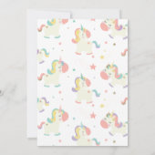 Invitation à une fête d'anniversaire de licorne ma (Dos)