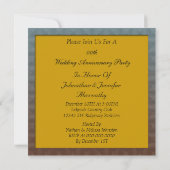 Invitation à une fête d'anniversaire de mariage (Dos)