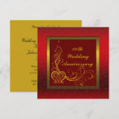 Invitation à une fête d'anniversaire de mariage (Devant / Derrière)