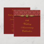 Invitation à une fête d'anniversaire de mariage (Devant / Derrière)