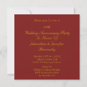 Invitation à une fête d'anniversaire de mariage (Dos)