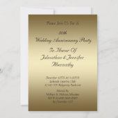 Invitation à une fête d'anniversaire de mariage de (Dos)