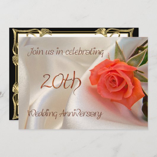 Invitation à une fête d'anniversaire de mariage de (Devant / Derrière)