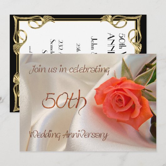 Invitation à une fête d'anniversaire de mariage de (Devant / Derrière)