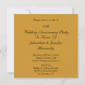 Invitation à une fête d'anniversaire de mariage de (Dos)