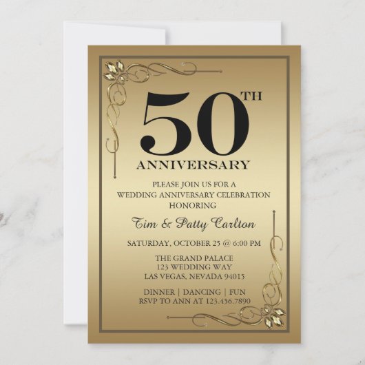 Invitation à une fête d'anniversaire de mariage de (Devant)