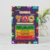 Invitation à une fête d'anniversaire de monstre (Debout devant)