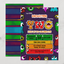 Invitation à une fête d'anniversaire de monstre