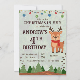 Invitation à une fête d'anniversaire de Noël en ju
