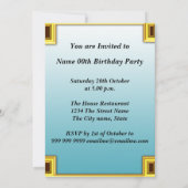 Invitation à une fête d'anniversaire de paon (Dos)
