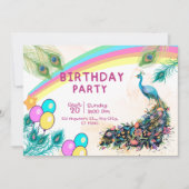 Invitation à une fête d'anniversaire de paon    (Devant)