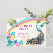 Invitation à une fête d'anniversaire de paon    (Debout devant)