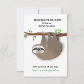 Invitation à une fête d'anniversaire de paresseux  (Dos)