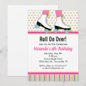 Invitation à une fête d'anniversaire de patin à ro (Devant / Derrière)