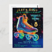Invitation à une fête d'anniversaire de patinage (Devant / Derrière)