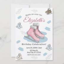 Invitation à une fête d'anniversaire de patinage s