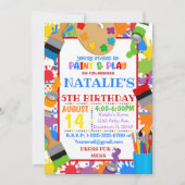 Invitation à une fête d'anniversaire de peinture a (Devant)