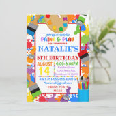 Invitation à une fête d'anniversaire de peinture d (Debout devant)