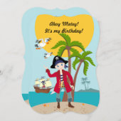 Invitation à une fête d'anniversaire de pirate et (Devant / Derrière)