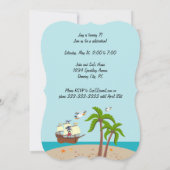 Invitation à une fête d'anniversaire de pirate et (Dos)
