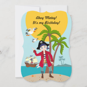 Invitation à une fête d'anniversaire de pirate et 