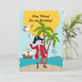 Invitation à une fête d'anniversaire de pirate et  (Debout devant)