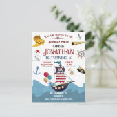 Invitation à une fête d'anniversaire de pirate pou (Debout devant)