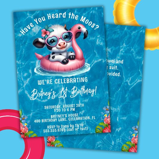 Invitation à une fête d'anniversaire de Piscine au