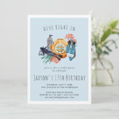 Invitation à une fête d'anniversaire de plongée en (Debout devant)