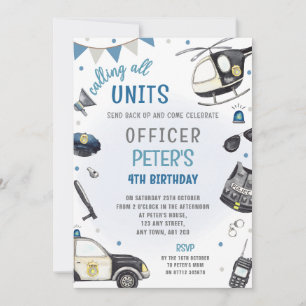Invitation à une fête d'anniversaire de police - P