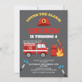 Invitation à une fête d'anniversaire de pompier de (Devant)