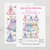 Invitation à une fête d'anniversaire de princesse (Devant / Derrière)