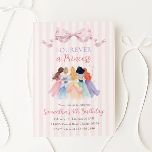Invitation à une fête d'anniversaire de princesse