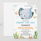 Invitation à une fête d'anniversaire de raie paste (Devant / Derrière)