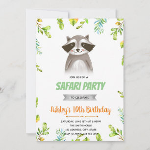 Invitation à une fête d'anniversaire de raton lave