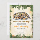 Invitation à une fête d'anniversaire de reptile py (Devant)