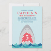 Invitation à une fête d'anniversaire de requin (Devant)